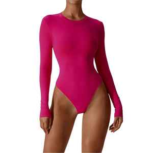 Custom Style & Logo Women <b>Bodysuit</b> Long Sleeve Fitness Were Body Shaper Top Polyester Quick Dry Breathable - Product Image 3