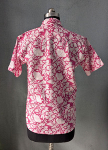 <b>Pink</b> Floral Print <b>Men's</b> Button Up <b>Shirt</b> Short Sleeve Collared Casual Summer <b>Shirt</b> - Product Image 5