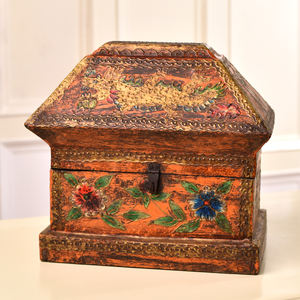 Caja de madera para artículo de almacenamiento Patrón de dragón multicolor Cajas de madera Decoración para el hogar Diseño de dragón Joyería - Product Image 1