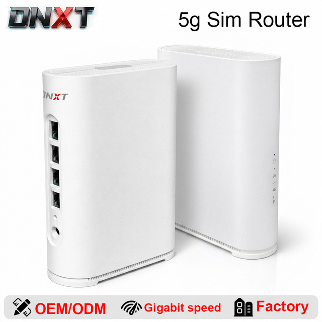 DNXT Modem 5g Wifi Avec Sim Gigabit 5g Sim Router Dual-band 5g Cpe Router Sim DC-Port Type-C Wifi Device 5g All Sim Home Use