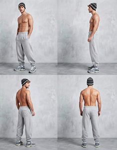 Gym Workout Baggy Sweatpants Men's Elastic Waist Loose Fit Yoga <b>Trainer</b> Trouser Casual Street Wear Joggers With Side Pockets - Product Image 6