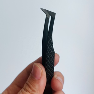 Pince à épiler pour cils à pointe en fibre, 90 degrés, pointe lisse, précision, acier inoxydable durable, pour extensions de cils, outil professionnel gratuit - Product Image 6