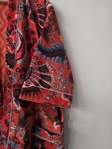 Exquisito Kimono de Terciopelo Estampado a Mano, Ligero, Informal, Premium, Transpirable, Ecológico y Versátil para el Verano - Product Image 3