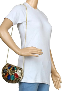 Wedding Special Mosaic <b>Clutch</b> Bag With Premium Work Royal Bridal Mosaic <b>Clutch</b> Bag With Heavy Decoration for women handbag - Product Image 4