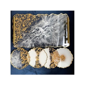<b>Table</b> Top <b>Epoxy</b> Resin Tray Food Storage Tray Best Polished <b>Table</b> Decorative Resin Food Fruits Serving Tray Low MOQ - Product Image 5