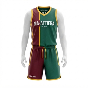 Ensemble de maillot et short de basket-ball personnalisé MA-ATTIERA, sublimé, respirant, sans manches, uniforme de sport - Product Image 3
