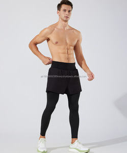 Shorts de course à pied pour hommes, en maille solide, taille 2 en 1, leggings de sport, 2 pièces, logo personnalisé, polyester, séchage rapide, salle de sport, fitness, rue - Product Image 4
