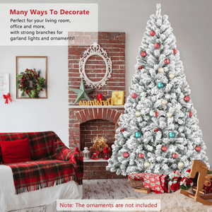 Albero di Natale Artificiale Innevato da 180 cm con 678 Punte in PVC, Base Pieghevole, Materiale PE Realistico per Interni - Product Image 5