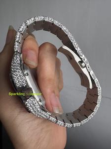 Reloj Mecánico Personalizado con Movimiento Automático, Cristales de Moissanita, Acero Inoxidable, Esfera de Cristal de Zafiro, Unisex, Resistente al Agua - Product Image 5