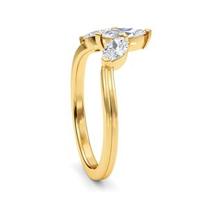 แหวนหมั้นเพชรทรงมาร์คีส์ 0.78 กะรัต ทองคำขาว 14K เพชรเพาะเลี้ยง แหวนเพชรเม็ดเดี่ยว แหวนประดับสำหรับเธอ - Product Image 2