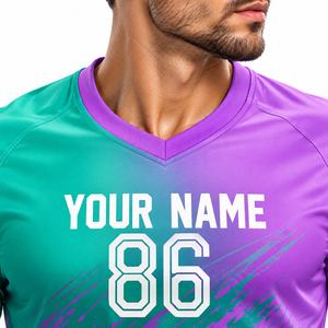 Conjunto de Uniforme Deportivo de Fútbol Personalizado con Camiseta y Pantalones Cortos con Estampado Degradado - Product Image 5