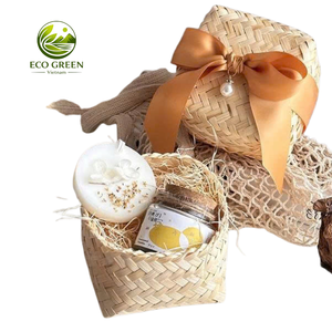 Handcrafted Bamboo Gift Box Natural Woven <b>Basket</b> with Lid for Corporate Event Campaign Gift Packaging Employee Set - Product Image 2