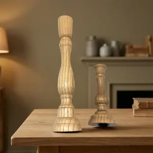 Support de bougie en bois imprimé en gravure, fait main et écologique, pour décoration de mariage, restaurant, hôtel, maison, fête, centre de table - Product Image 4