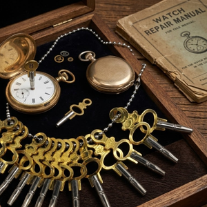 Juego de Llaves para Relojes de Bolsillo Vintage |   14 Tamaños 00-12 Compatibilidad Universal |   Herramienta de Reparación de Latón y Acero para Kits de Relojes Antiguos - Product Image 4