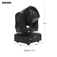 SHEHDS 6x15W RGBW Beam Moving Head Light 6-Bees Eyes DJ Light avec Laser