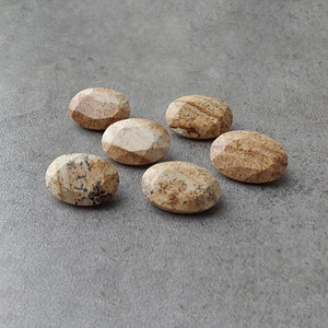 Pierre précieuse calibrée en forme ovale à facettes AAA+ Biscuit Jasper, pour la fabrication de bijoux, toutes tailles disponibles - Product Image 1