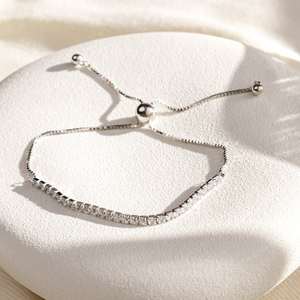 Bracelet tennis en zircon, argent sterling fin et délicat, argent 925, bracelet en zircon, cadeau d'anniversaire pour elle - Product Image 6