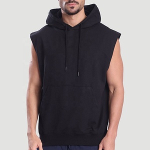 Chaleco Deportivo sin Mangas para Hombre, de Algodón French Terry, Color Negro, para Gimnasio y Entrenamiento, Fabricante de Ropa - Product Image 1