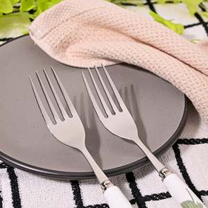 Hydrangea Bloom Ceramic-Handled Disposable <b>Forks</b> Set of 2-for Home or Restaurant Versatile for Dinners Fruits or Desserts - Product Image 3