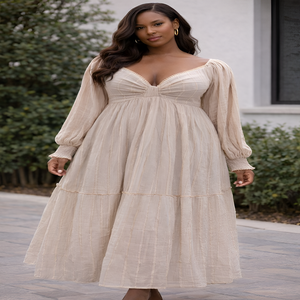 เดรสยาวผ้าฝ้ายเครปผสมลูเร็กซ์สำหรับผู้หญิง ออกแบบตามสั่งจากโรงงาน ราคาขายส่งที่ดีที่สุด - Product Image 2