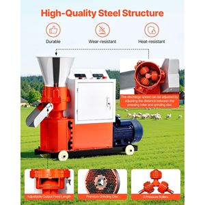 Macchina per la produzione di pellet per mangimi animali da 4 mm, 3KW 240V, Granulatore per alimenti animali, Mulino per pellet a 3 pressioni, Motore principale - Product Image 4