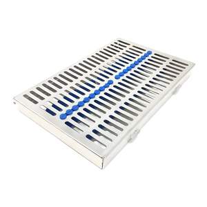 Caja de Esterilización Dental con Soportes de Silicona Verde, Organizador de Instrumentos Quirúrgicos de Acero Inoxidable - Product Image 2