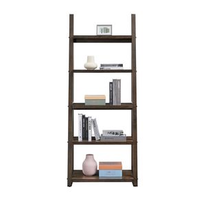 Scaffale a 5 Ripiani per Soggiorno, Libreria a Scala con Struttura in Legno di Gomma per Casa, Ufficio o Cucina - Product Image 2