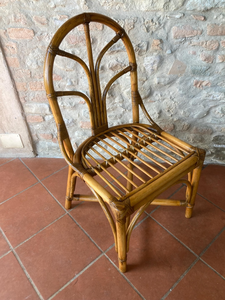 <b>Vintage</b> Bamboo <b>Chair</b> Handmade Natural Woven Accent <b>Chair</b> Rustic Boho Style Seating Furniture for Living Room Bedroom Dining - Product Image 2