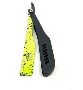 Custom Logo and Customized Box Adjustable Blade ABS Barber <b>Razor</b> with Stainless Steel Blade and White Black Speckle Handle - Product Image 4