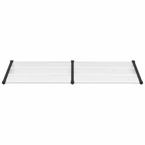 Auvent de porte en polycarbonate ABS et aluminium noir et transparent, volets de qualité supérieure - Product Image 3