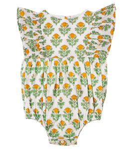 Mameluco de Bebé con Estampado de Flores Amarillas, Algodón Suave, Hombros con Volantes, Traje de Una Pieza para Bebés, Ropa de Verano para Recién Nacidos, Venta al Por Mayor - Product Image 4