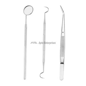 Juego de herramientas manuales de acero inoxidable para limpieza dental: raspador de sarro, pinzas dentales, espejo bucal, kit quirúrgico dental para consultorio. - Product Image 1