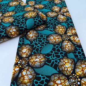 Premium South African Wax Print Ankara 100% Cotton Fabric Bold Color Textile for Clothing Crafts Accessories - Product Image 1