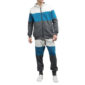 Ensemble de survêtement sportif décontracté pour homme, taille plus, pantalon de survêtement et sweat-shirt, logo personnalisé, 100% coton biologique - Product Image 3