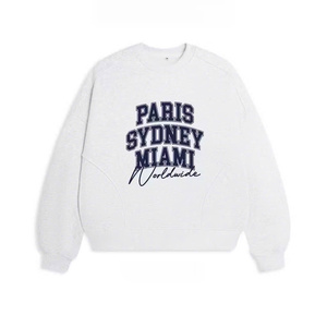 Sweat-shirt à col rond marron pour femme NOWWEAR, imprimé lettres, 100% coton tricoté, vêtements décontractés d'automne - Product Image 5