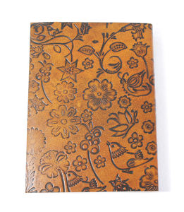 Best Selling Handmade Recycled Cotton Paper Wood /Acid Free Debossed Design Cover <b>Diary</b> Traveler <b>Leather</b> Journal - Product Image 4