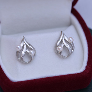 Pendientes de Perlas de Agua Dulce de 4-5 mm, Blancas, de Luz Intensa, Casi Impecables, para Mujer, Plata S925, Forma de Gota, Estilo Simple y Moderno - Product Image 3