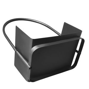 Porta Legna Portatile Nero con Manici, Cesto Porta Legna per Caminetto, Set di Accessori per Stoccaggio Legna da Ardere - Product Image 4