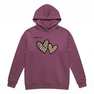 Regular Fit Women's <b>Heart</b> Print Sublimation Hoodie Casual Pullover <b>Sweatshirt</b> Custom Winter Hooded Top - Product Image 4