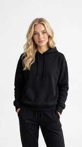 ONETEN APPARELS Conjunto de Sudadera Corta Azul Marino y Pantalones Jogger de Pierna Ancha para Mujer, Manga Larga, Estampado, Estilo Urbano, Chándal Holgado - Product Image 1