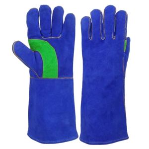 Reinforced Cowhide Split Leather Safety Gloves Industrial <b>Fire</b> Heat Resistant Hockey Palm for Welding and Firefighting - Product Image 3