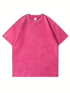 Camiseta Oversize de Algodón Grueso con Lavado Ácido, Estampado Personalizado, Estilo Vintage, Unisex, Moda Urbana - Product Image 1