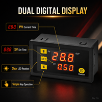 Relé de Tiempo Digital de Doble Pantalla Stock T3230 12V 24V 220V, Módulo Temporizador de Ciclo Infinito para Automatización Industrial
