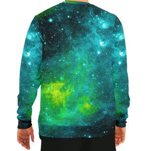 Men's Crew Neck <b>Sweatshirt</b> Galaxy Print Sublimation Polyester Knitted Casual Pullover Regular Fit Autumn Wear - Product Image 2