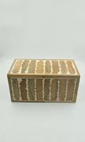 Boîtes de rangement décoratives en bois de manguier indien, faites à la main, écologiques, grand format carré, avec design gravé unique, pour bijoux, à poser au sol