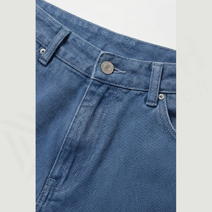 High Waist Wide Leg <b>Denim</b> Jeans Men Cotton Casual Loose Fit Solid Color Autumn Style Pants - Product Image 4