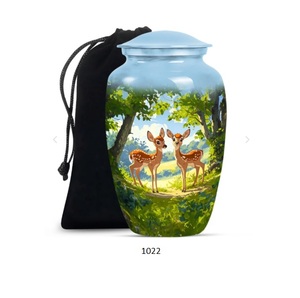 Urna funeraria para cenizas de ciervo, urna para cenizas de seres queridos con diseño de ciervo, urna conmemorativa hecha a mano para cenizas de adultos. - Product Image 4