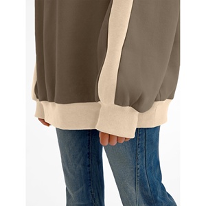 OEM Design personnalisé sweats pour femmes 100% coton uni couleur unie surdimensionné décontracté manches longues haut pour l'hiver - Product Image 5