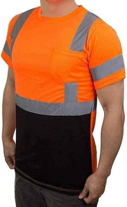 T-shirt réfléchissant haute visibilité pour homme, 260 grammes, vente en gros, vêtements de sécurité routière OEM avec réflecteur de sécurité - Product Image 4