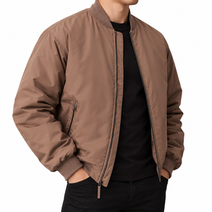 Chaqueta Bomber de Nailon con Logotipo Personalizado Bordado al por Mayor para Hombre, Chaqueta de Moda Térmica Gruesa Informal de Lona para Invierno - Product Image 3